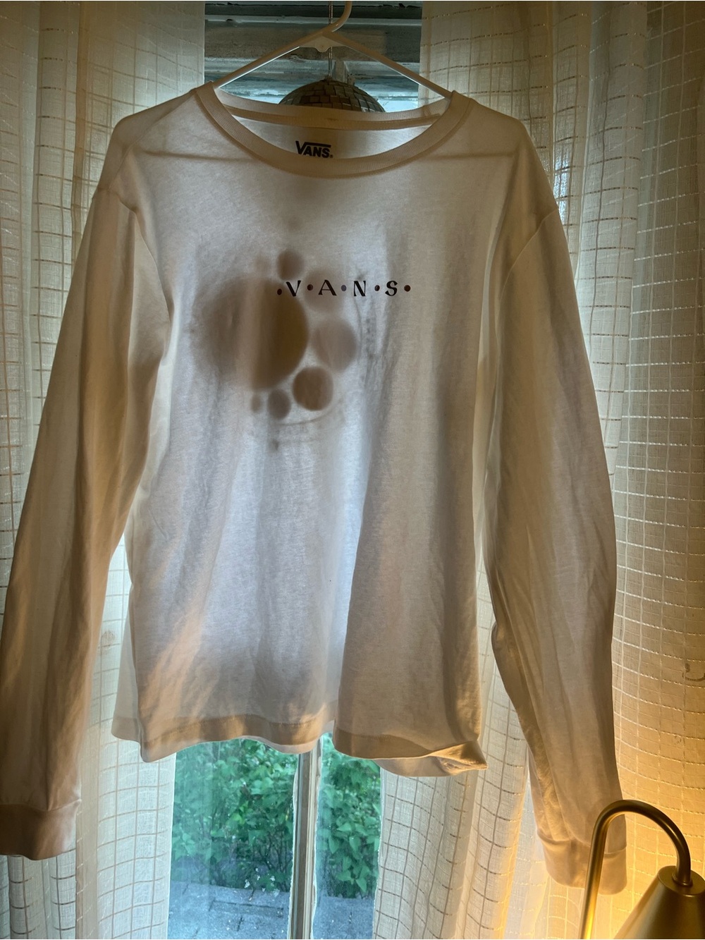 Vans White Long Sleeve Shirt with Logo
